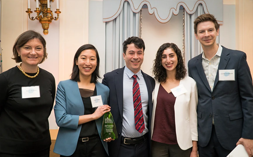 Photo of the three students who won the Aspen Case Competition 