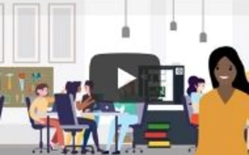 Cartoon image of office workers