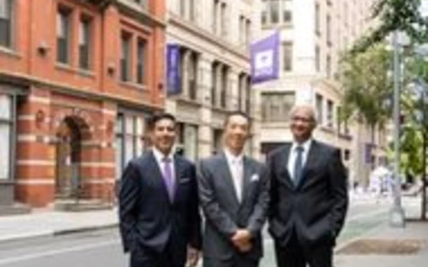 Sam Chandan, Charles C.Y. Chen and Raghu Sundaram stand together
