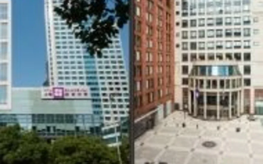 Side by side images of NYU Shanghai and NYU Stern