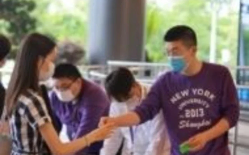 Students checking in at NYU Shanghai orientation