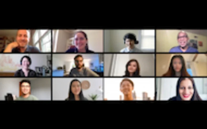 screenshot of 12 individuals in a zoom meeting 