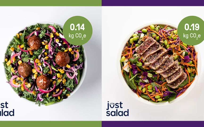 Just Salad carbon labeling
