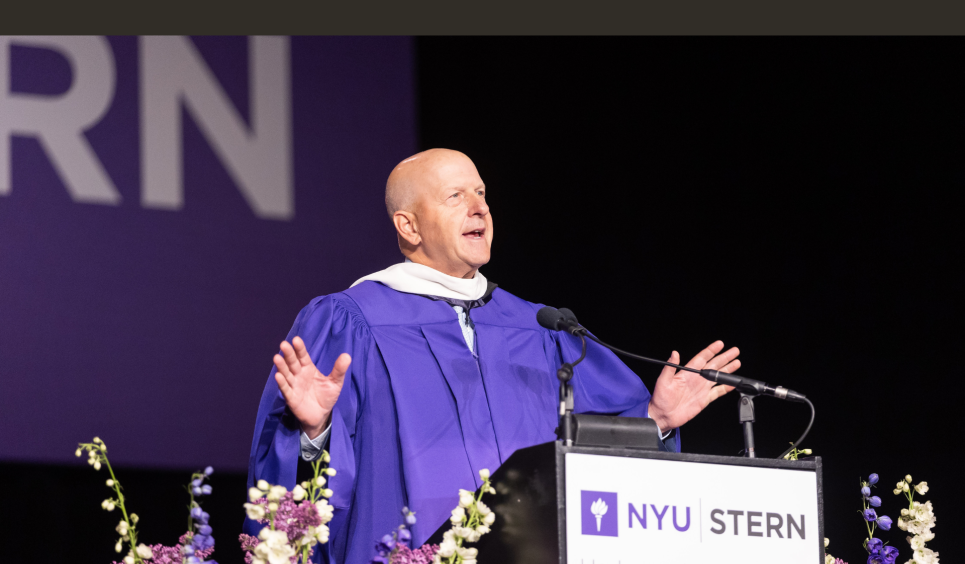 David Solomon speaking at graduation