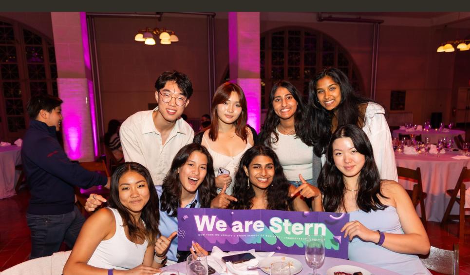 UC students holding sign that says "We are Stern"