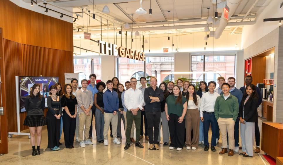 NYU Stern Undergraduate College students at The Microsoft Garage in NYC’s Soho neighborhood, down the street from NYU’s Washington Square campus. 