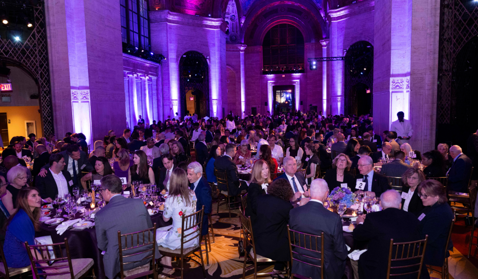 A photo showing people seated at tables during the 2025 Haskins Giving Society Award Dinner on April 24.