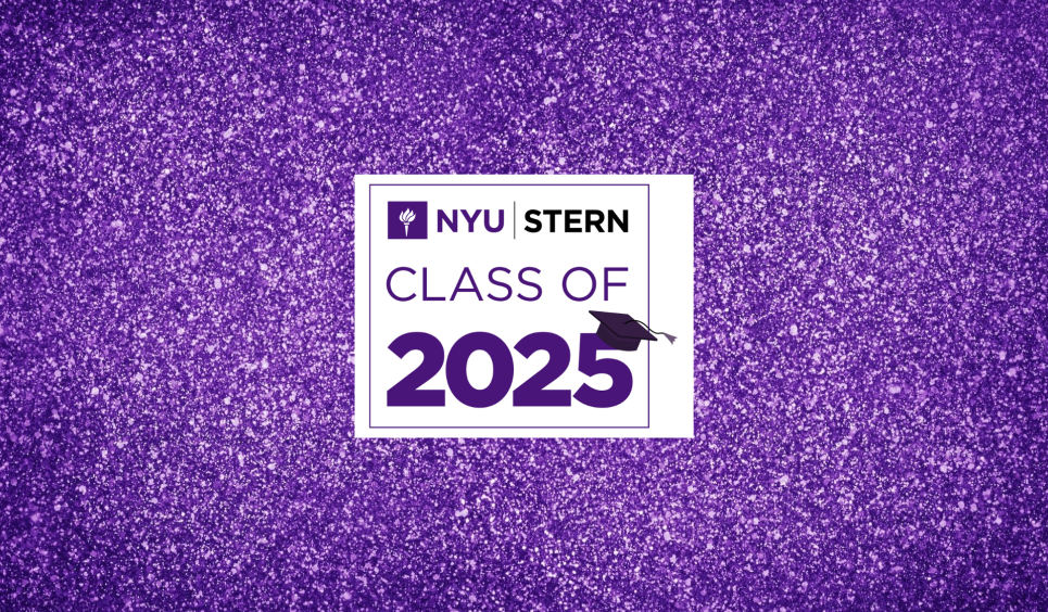 Homepage glitter graphic. NYU Stern Class of 2025