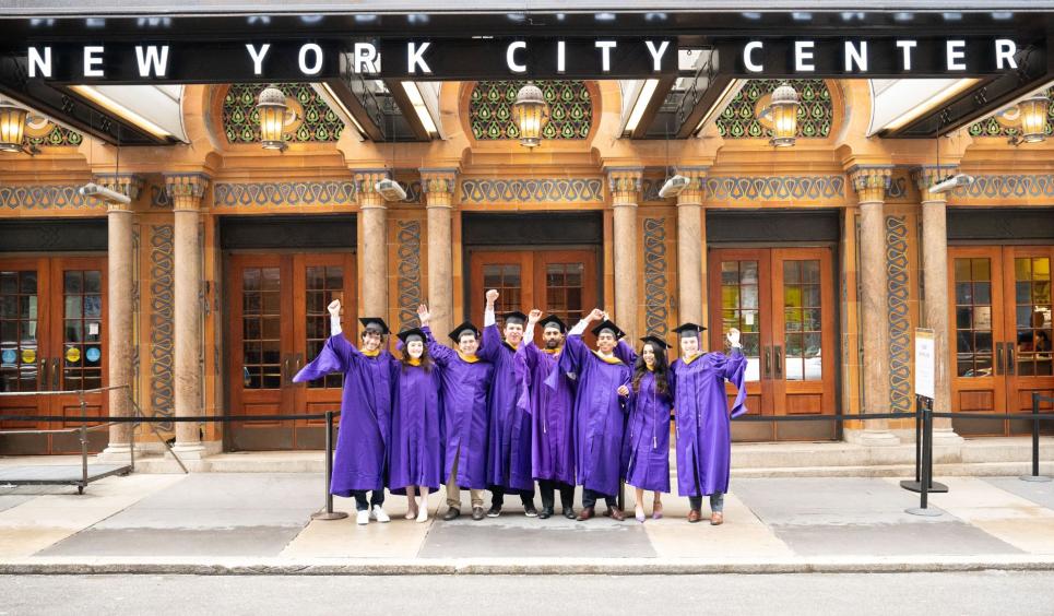 MS students in front of New York City Center