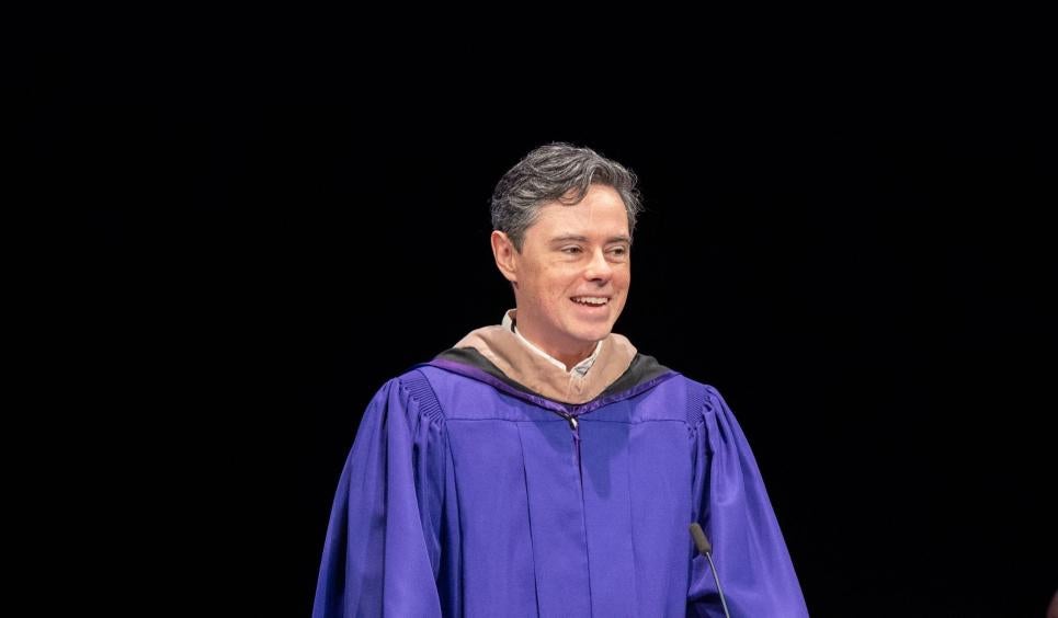 Jack Hanlon speaking at MS Convocation