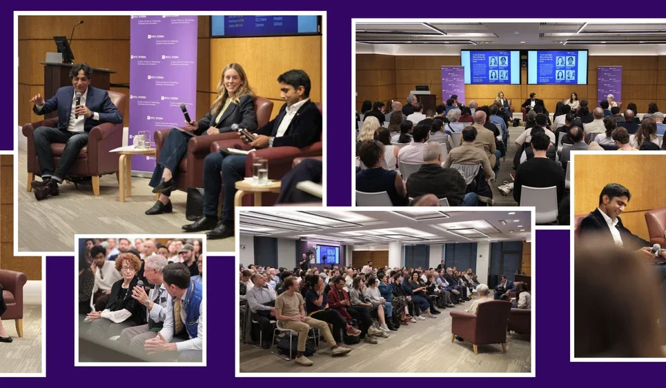 multiple images of panelist speaking