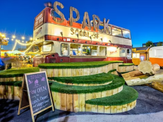 exterior of spark social sf, a bar in san francisco