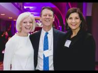 From right to left: Christine Schneider (MBA ’94), Todd Spillane, and Susan Jurevics (MBA ’96) at a Stern Holiday Celebration.