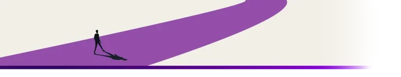 Illustration of a person walking down a path