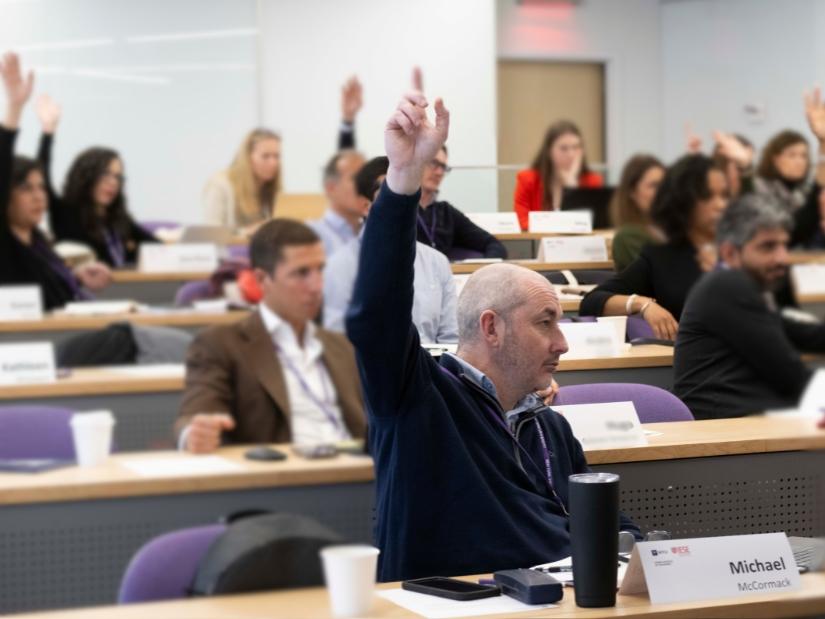 Program participant Michael McCormack in class at NYU Stern