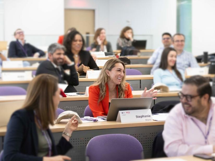 Program participant Stephanie Miano in class at NYU Stern