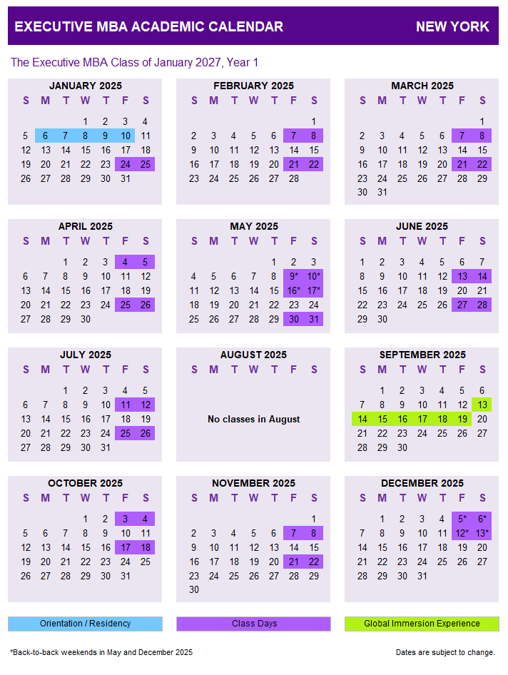 Nyu Stern Academic Calendar 2025 26 Claudia Fortin