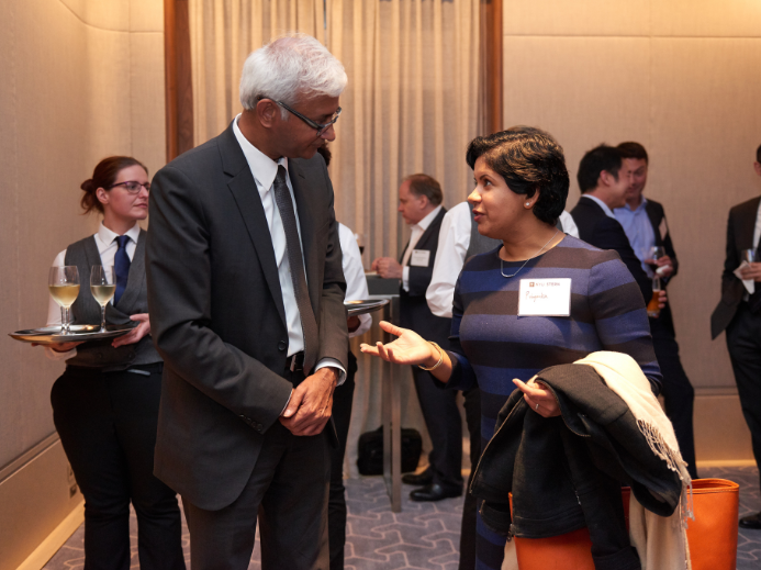 Dean Raghu Sundaram at the Dean's Welcome Tour 2018 in London