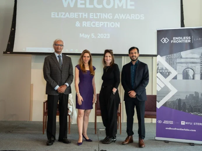 Dean Raghu Sundaram celebrating the Endless Frontier Labs graduating cohort