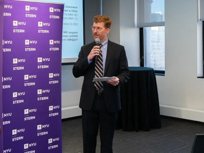 Professor Robert Seamans speaking at an event