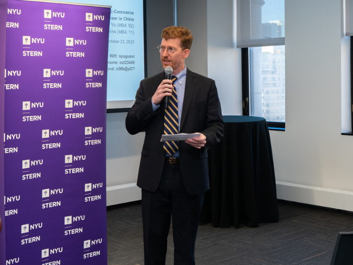 Professor Robert Seamans speaking at an event