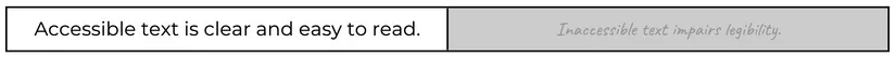 A visual example of inaccessible text with low contrast and an ornate font