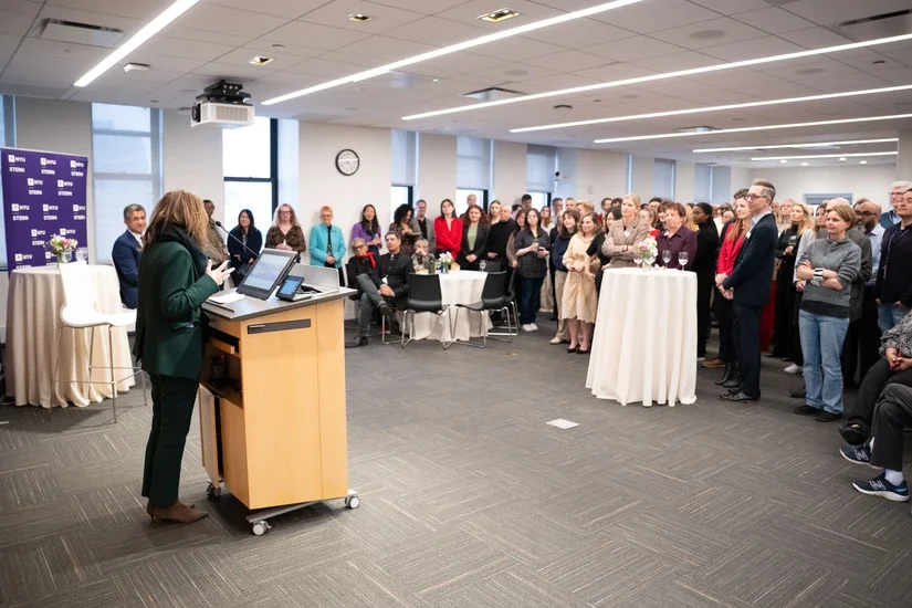 NYU Stern welcomed Dean Designate Bharat Anand at an event with faculty and staff in April 2025