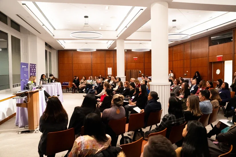 Stern alumnae gather at the SWF x CBHR Cocktails & Conversation on Equity in Investing event