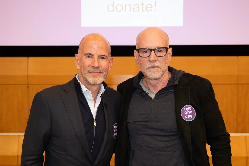 Dietrich Becker (left) with Professor Scott Galloway (right) at the NYU Stern One Day event