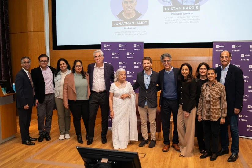 Jonathan Haidt, Tristan Harris and members of the Sani family
