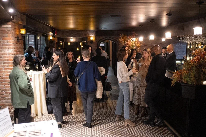 Stern alumni network during the post-event cocktail hour