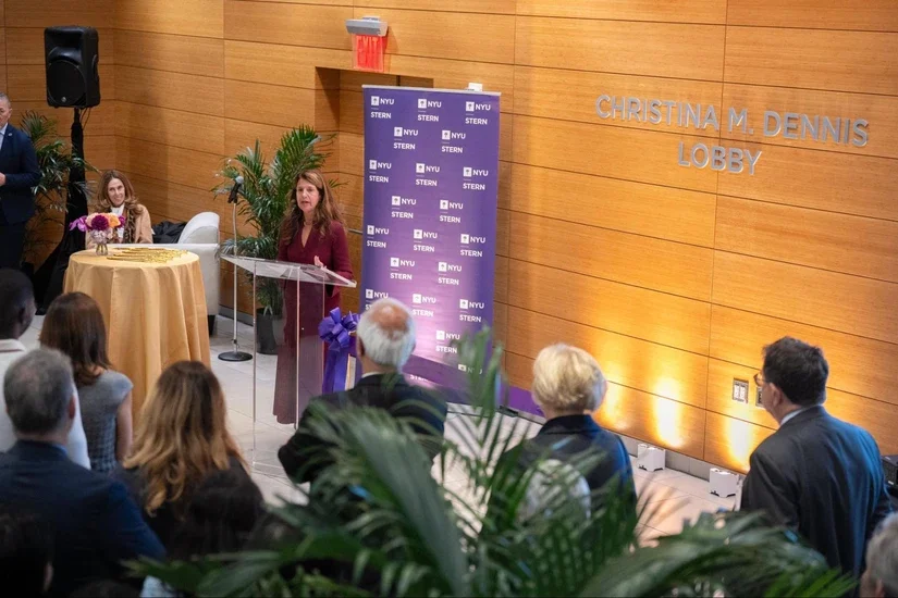 Christina Dennis (BS ‘80) at the ribbon-cutting ceremony 