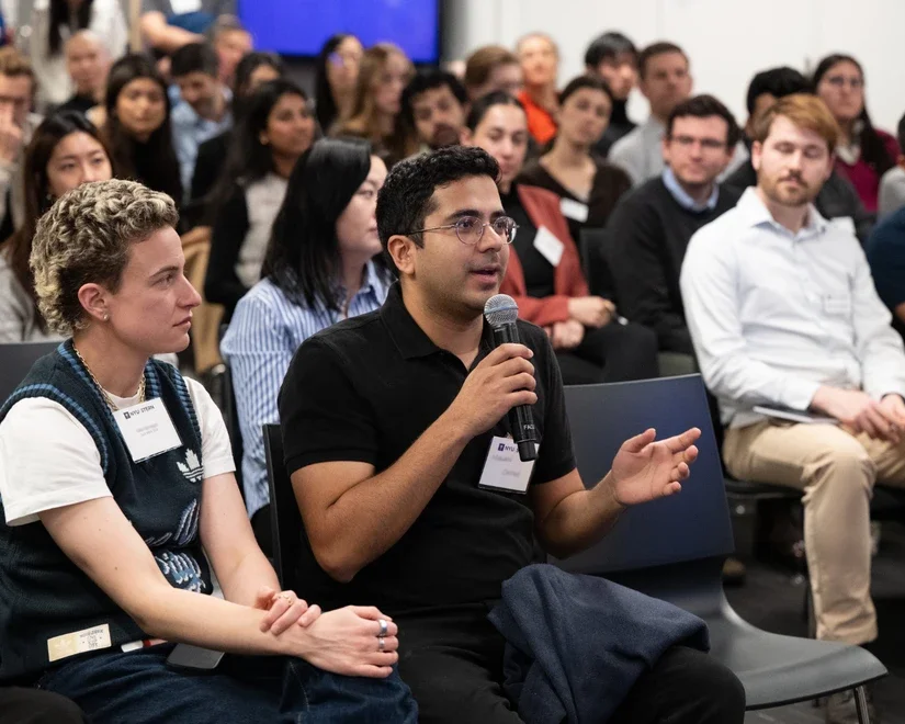 Alumni at a fireside chat
