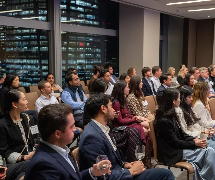 Alumni attending the fireside chat