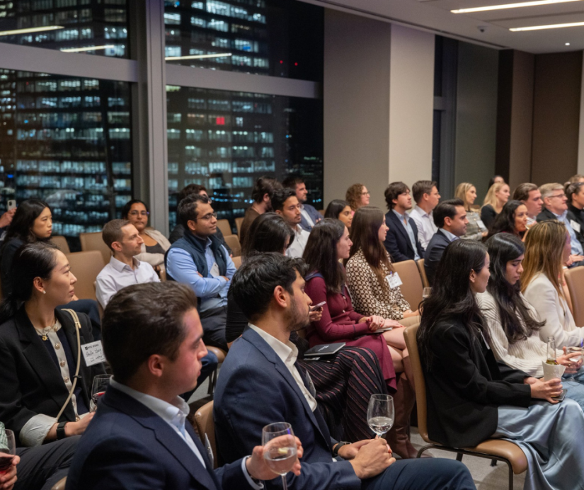 Alumni attending the fireside chat