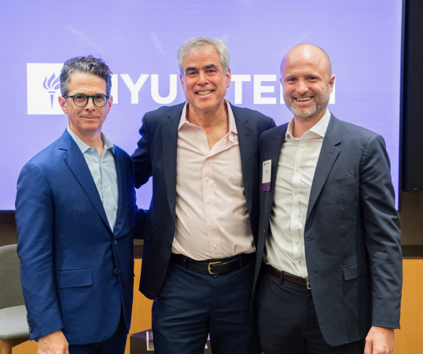 Professor Jonathan Haidt with Chris Gallea (BS ’88) and Eric Lipkind (MBA ’18)