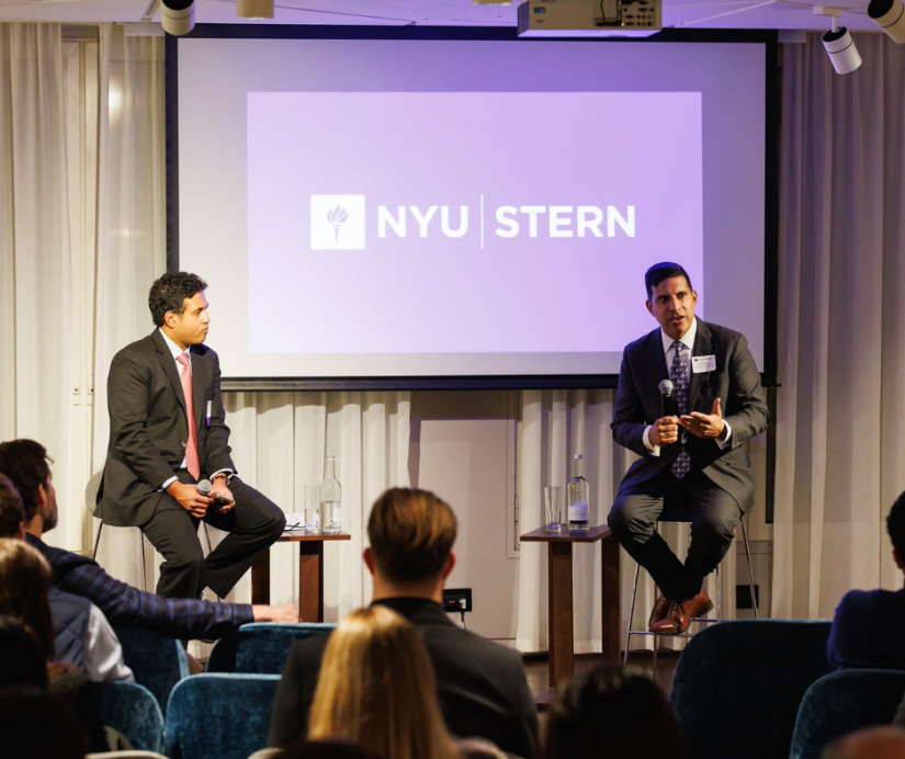 Professor Sam Chandan holding a fireside chat in London