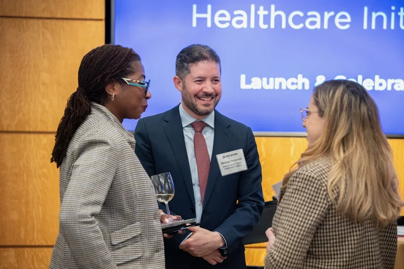 Professor Michael Dickstein (center) at the Healthcare Initiative Launch event