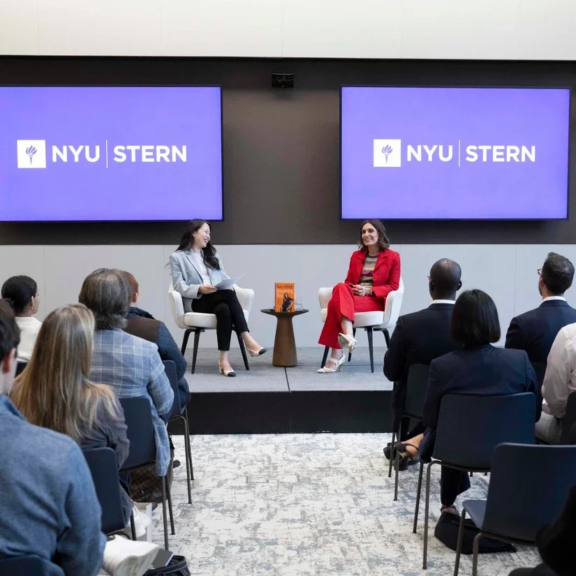Professor Suzy Welch leading a fireside chat