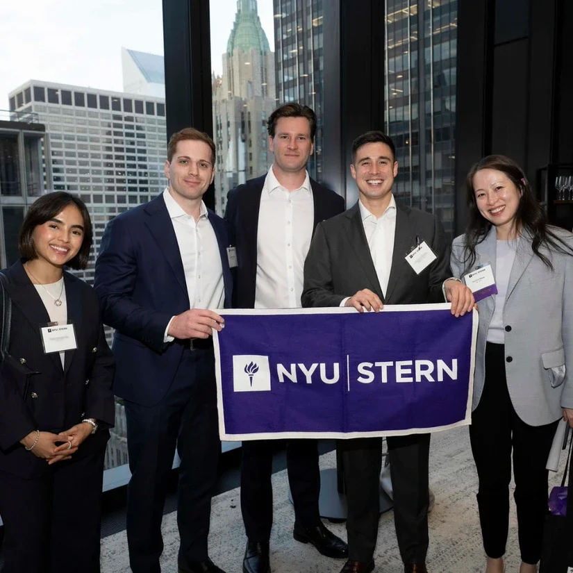 Alumni with Fei-Fei Zhang (BS ’12, far right)