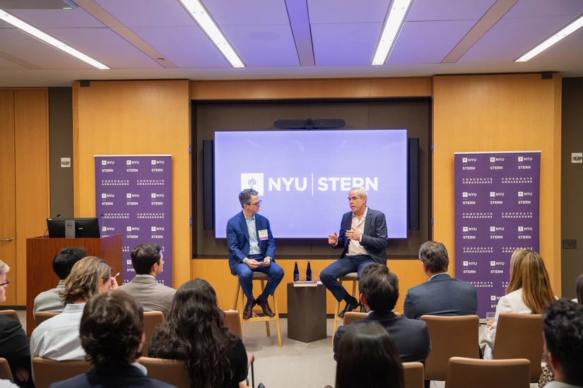 Professor Jonathan Haidt at Goldman Sachs with Chris Gallea (BS ’88)