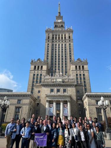 A photo of EMBA DC students in Warsaw, Poland.