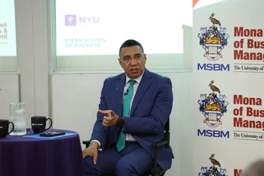 Dr. The Most Honorable Andrew Michael Holness ON, PC, MP, Prime Minister of Jamaica, at NYU Stern