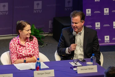 dwyer and strain sitting on the panel