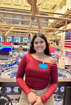 Neha at the XPRIZE/New York Stock Exchange Closing Bell event