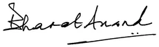 Bharat Anand's signature